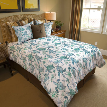 Shineful Quilt 3-Piece Set Blue Sea Turtle