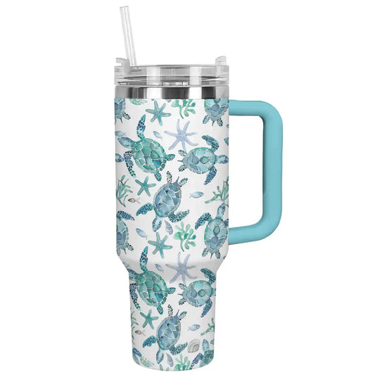 Shineful Tumbler Sea Turtle Blue Flow