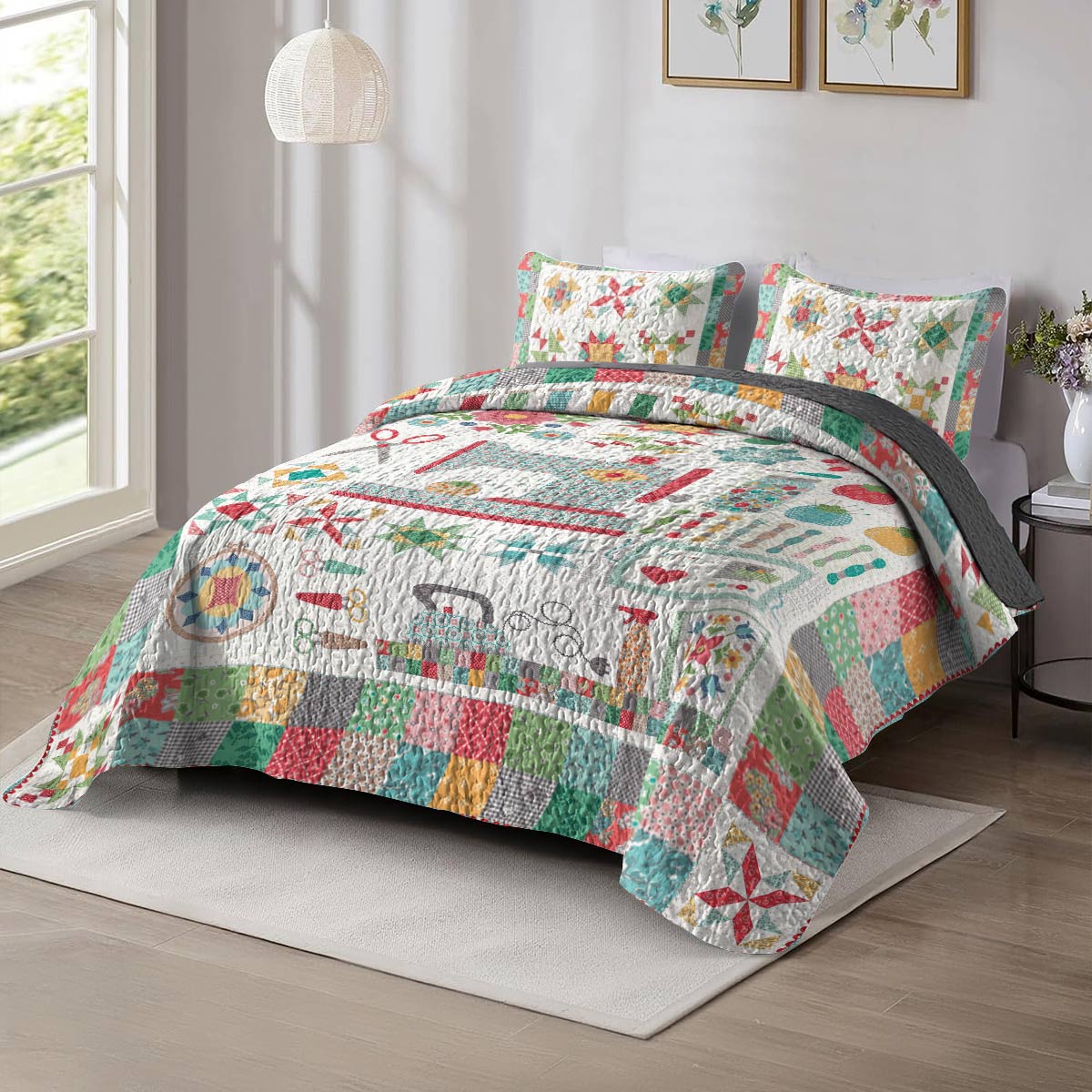 Shineful All Season Quilt 3-Piece Set Happy Stitches