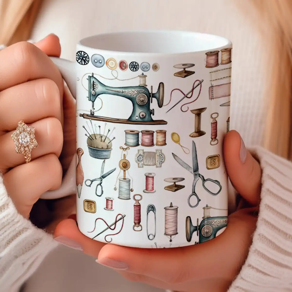 Outils de couture pour tasses en céramique brillantes