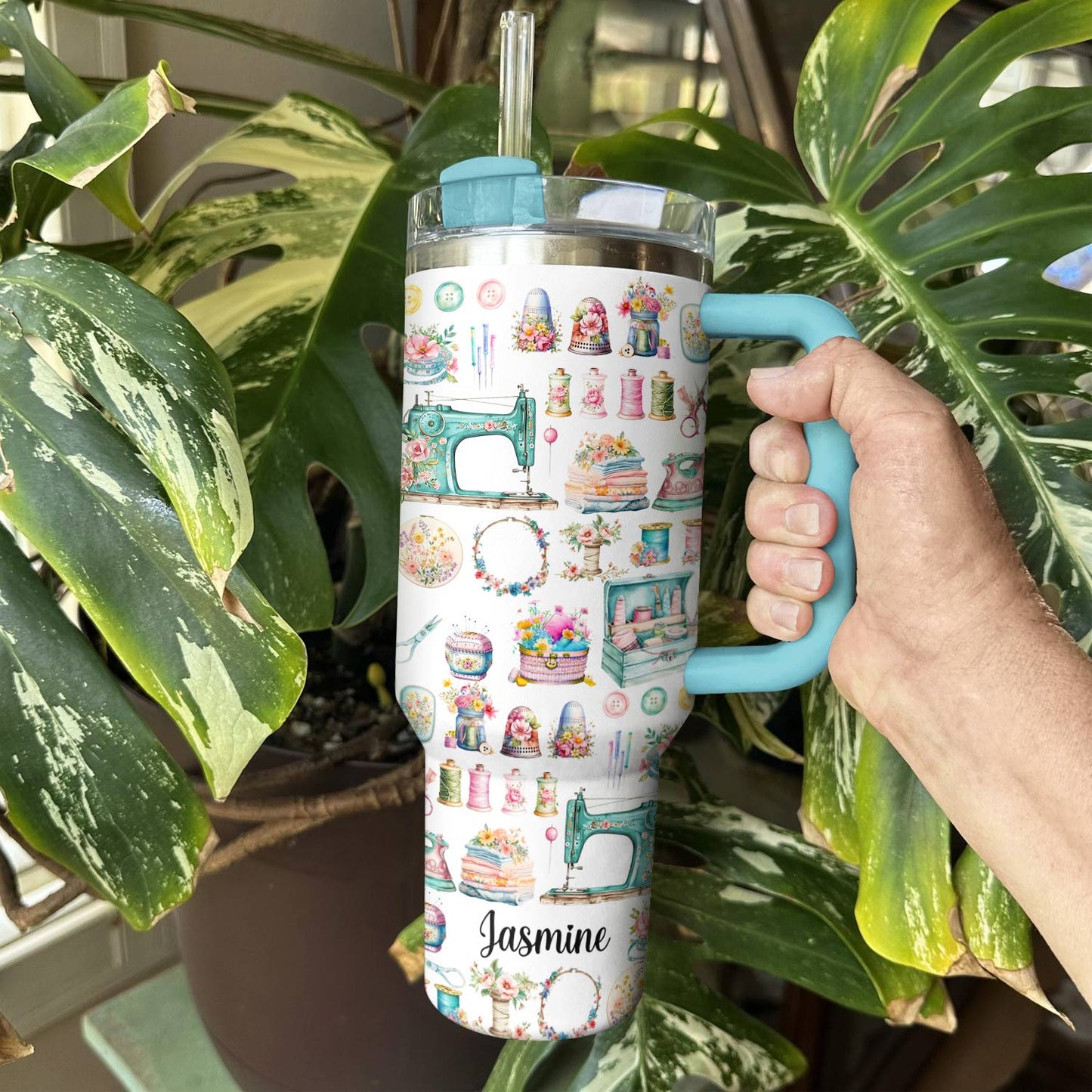 Shiny Tumbler – Nähset mit Blumenmotiv