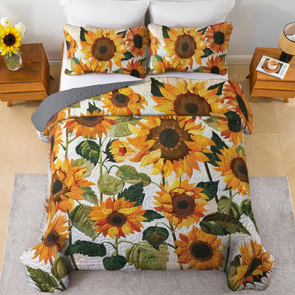 Shineful All Season Quilt 3-Piece Set Sunshine Sunflower Garden