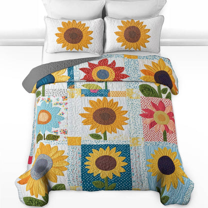 Shineful All Season Quilt 3-Piece Set Love Sunshine Sunflowers