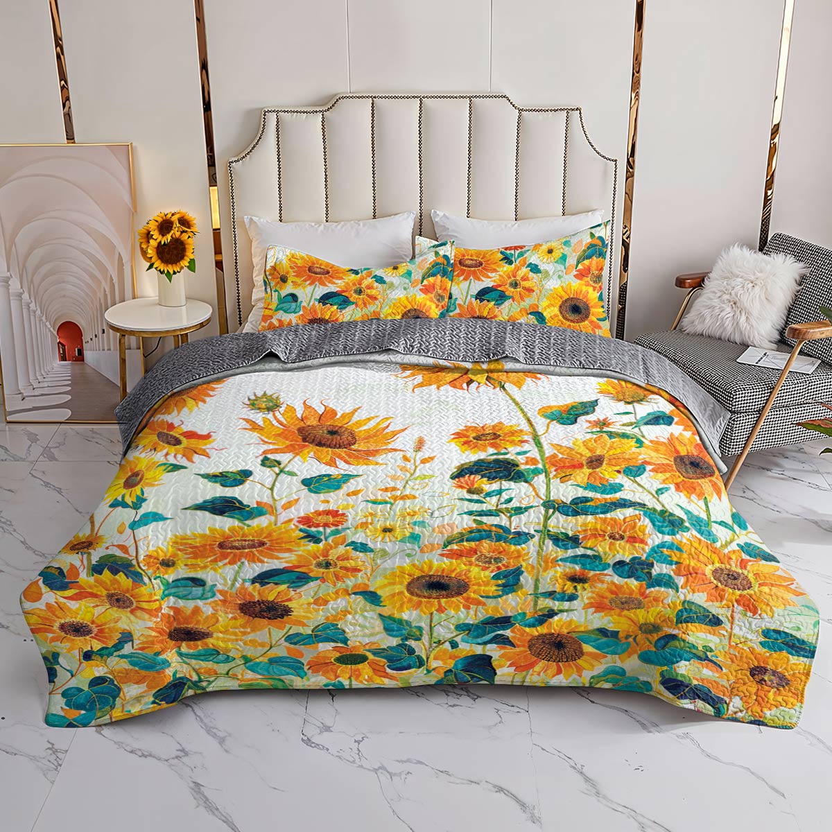 Shineful All Season Quilt 3-teiliges Set Splendid Sunflower Garden