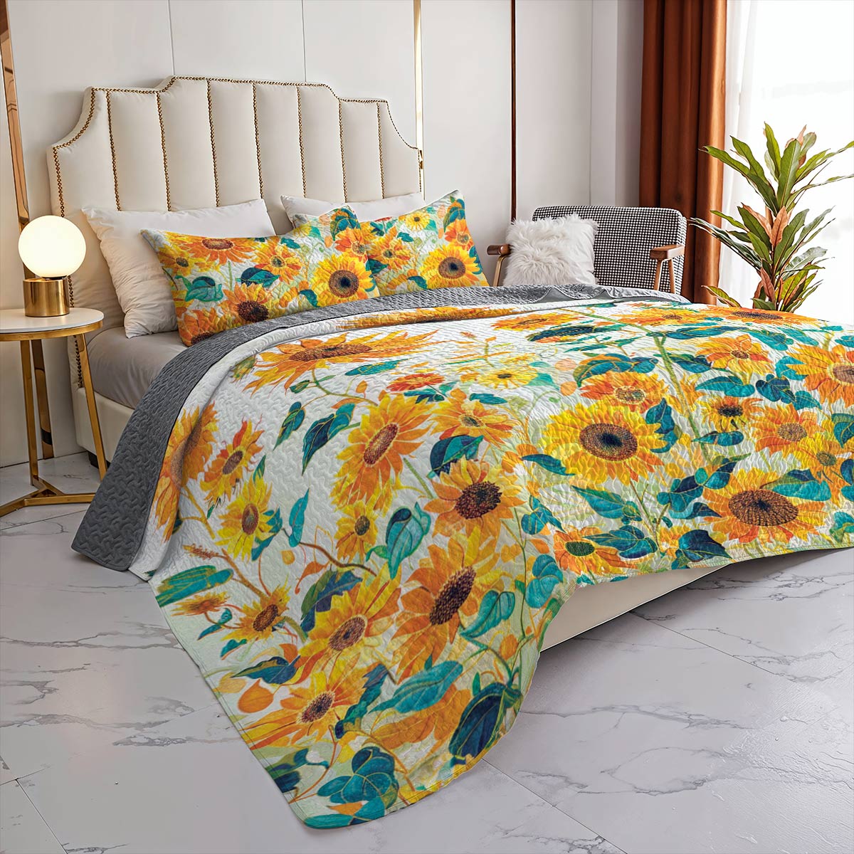 Shineful All Season Quilt 3-teiliges Set Splendid Sunflower Garden