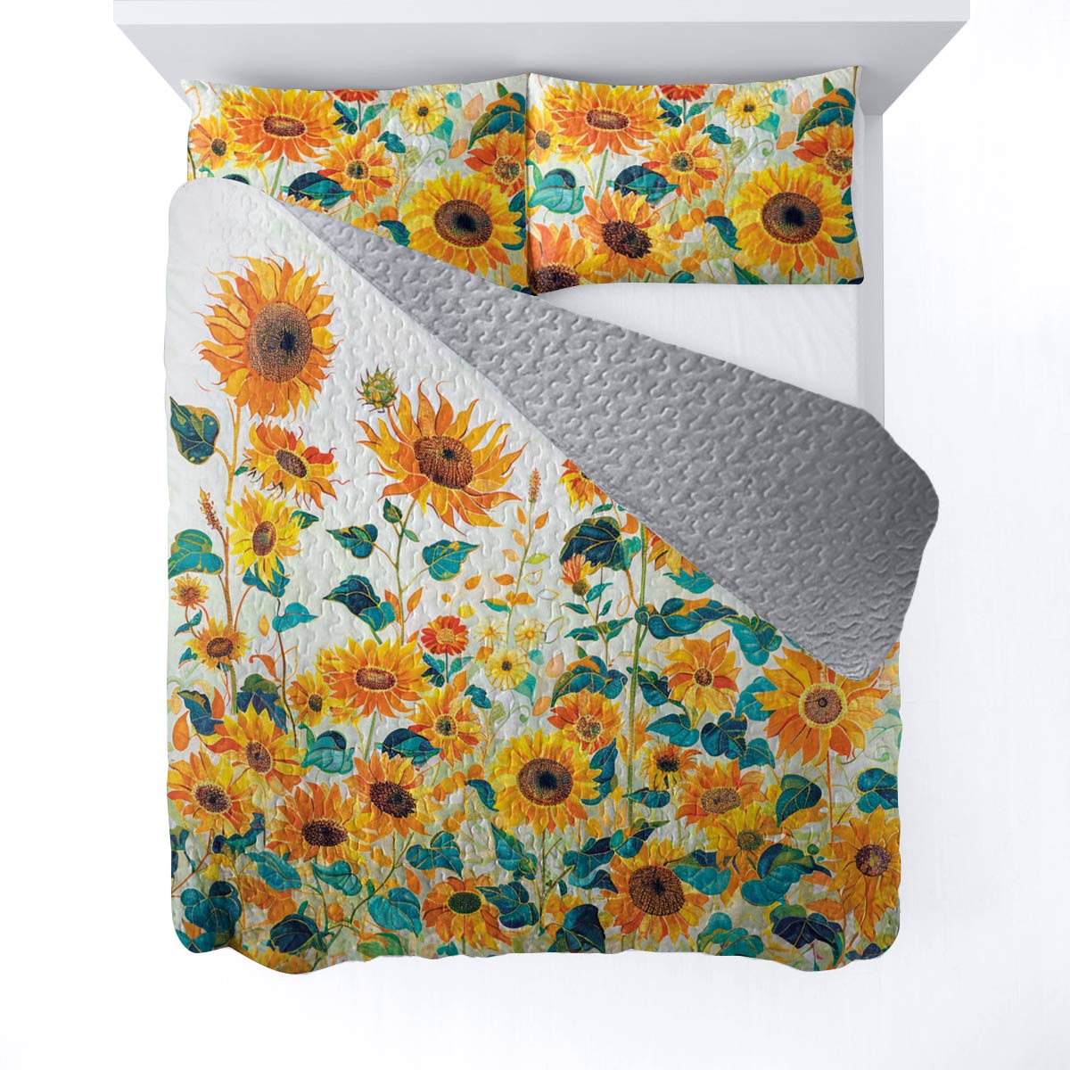 Shineful All Season Quilt 3-Piece Set Splendid Sunflower Garden