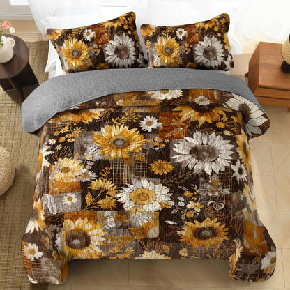 Shineful All Season Quilt 3-teiliges Set Fall In Love Sonnenblumen