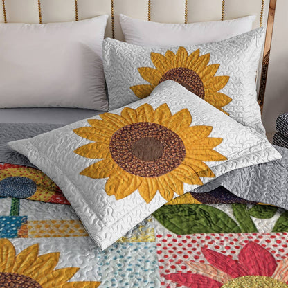 Shineful All Season Quilt 3-Piece Set Love Sunshine Sunflowers