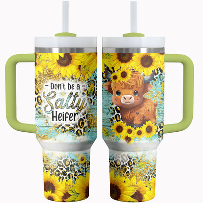 Highland Cow Shineful Tumbler Don't Be A Salty Heifer