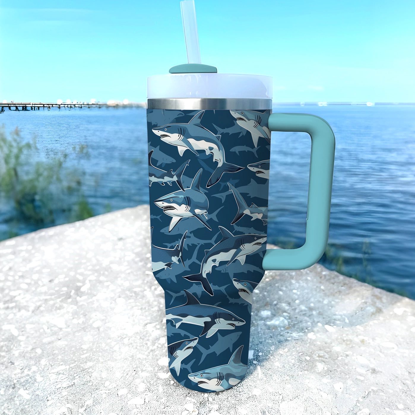 Shineful Tumbler Blue Shark Burst