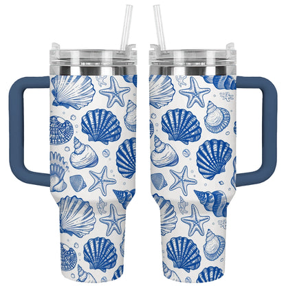 Shineful Tumbler Seaside Shell Sketch