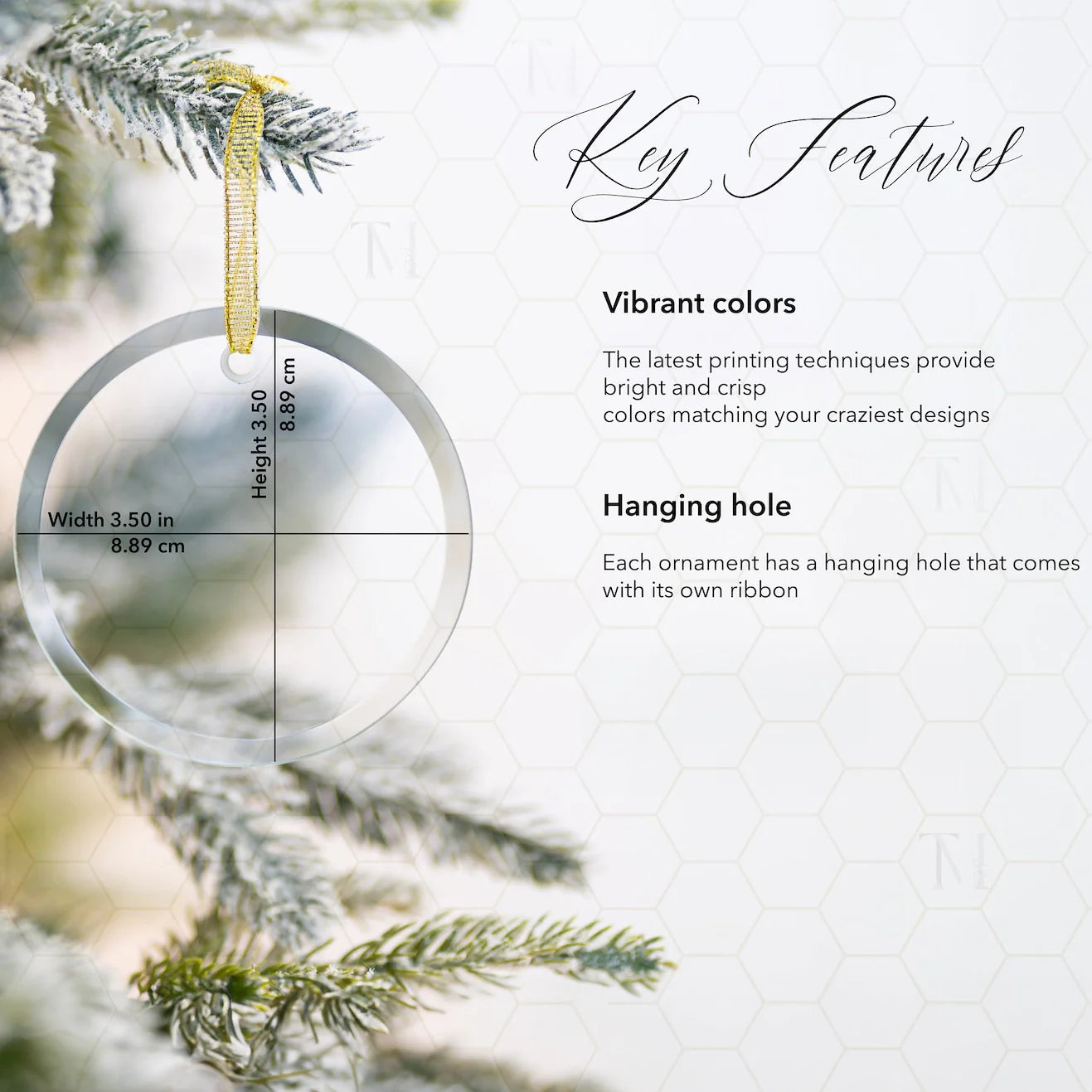 Glänzendes 2D-Ornament aus Acryl – Hive &amp; Honey Holiday Collection 