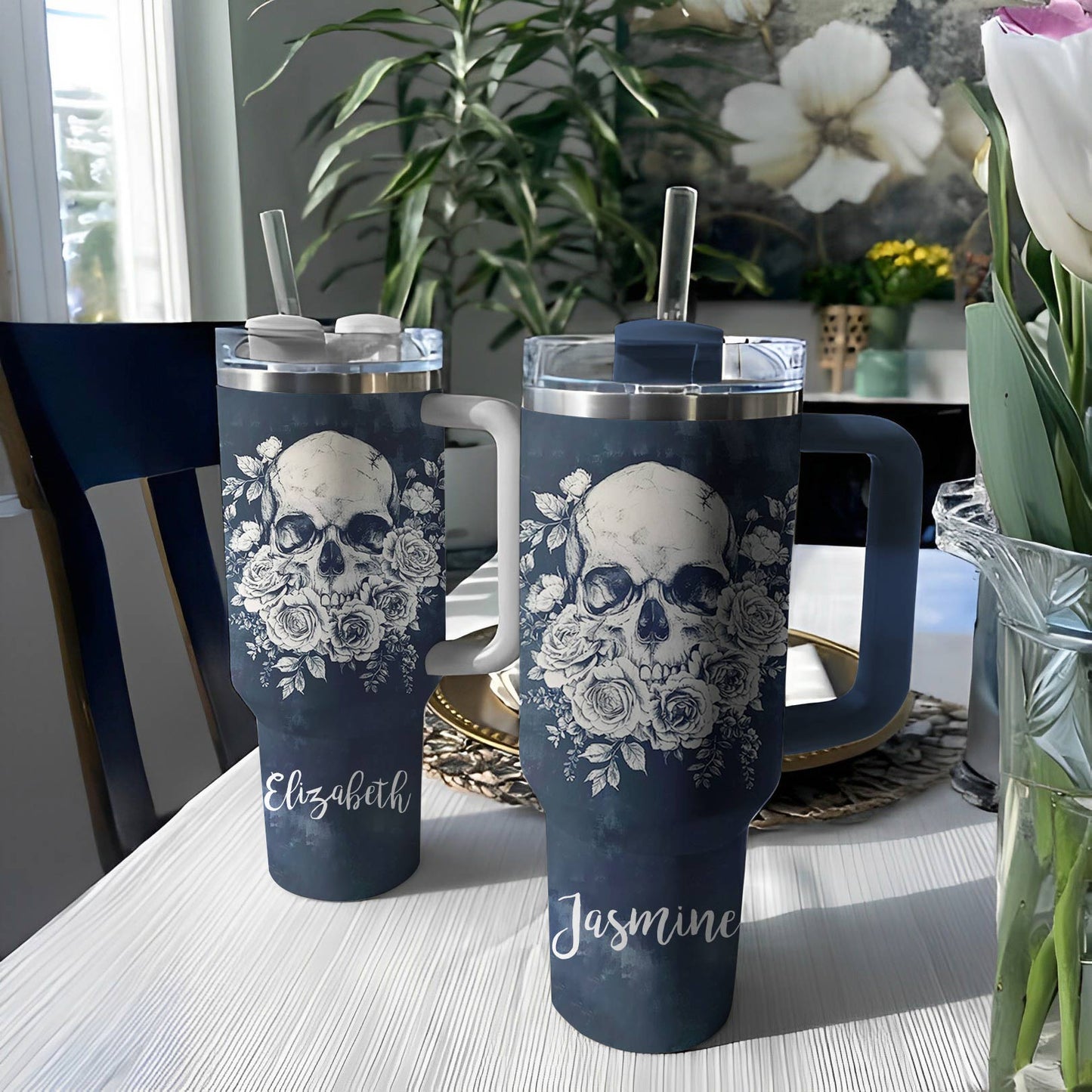 Shineful Tumbler Skull Personalized Faith Love