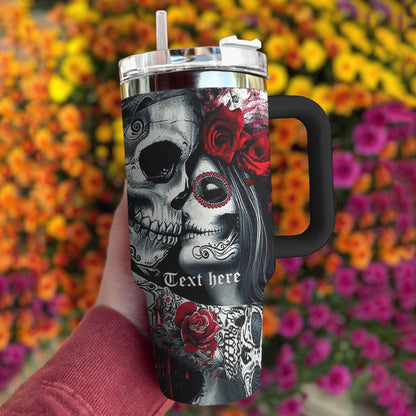 Skull Personalized 40 Oz Shineful™ Tumbler Love Tl10 Black 40Oz