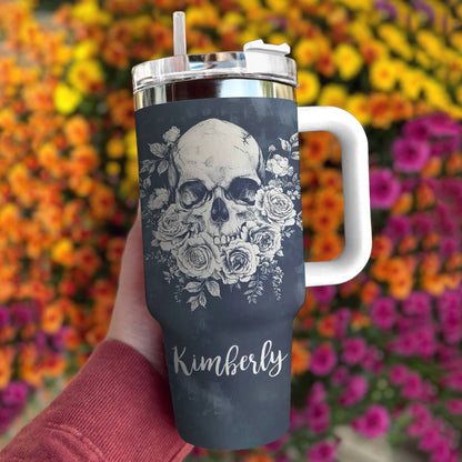 Skull Personalized 40 Oz Shineful™ Tumbler Faith Love Tl10 White 40Oz