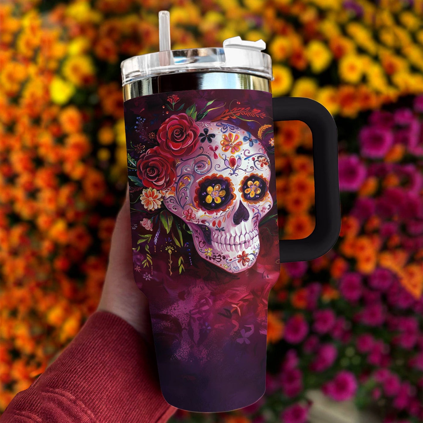 Glänzender Becher Happy Gorgeous Sugar Skull