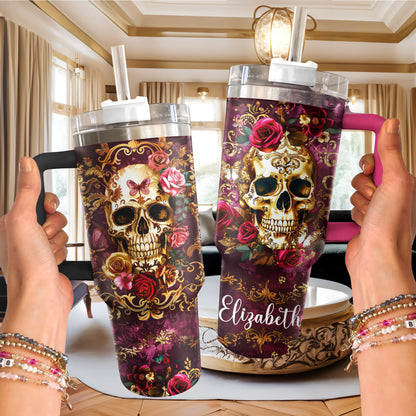 Shineful Glossy Tumbler Personalized Luxury Skull