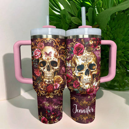 Shineful Glossy Tumbler Personalized Luxury Skull