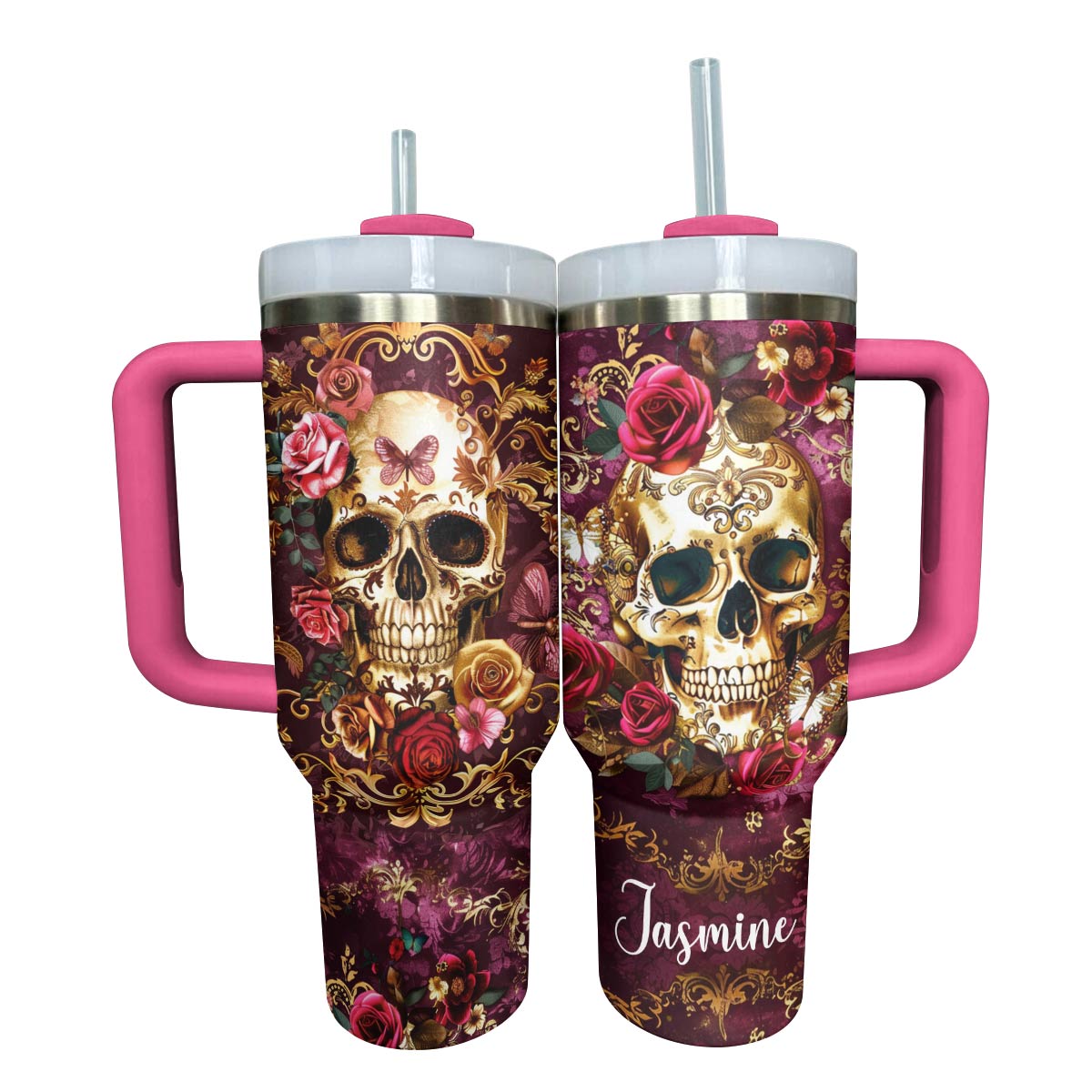 Shineful Glossy Tumbler Personalized Luxury Skull