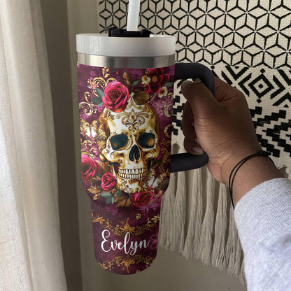 Shineful Glossy Tumbler Personalized Luxury Skull