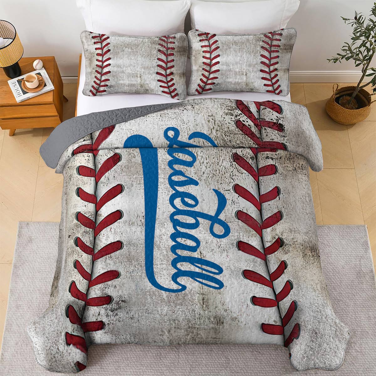 Shineful All Season Quilt 3-teiliges Set Baseball Love 