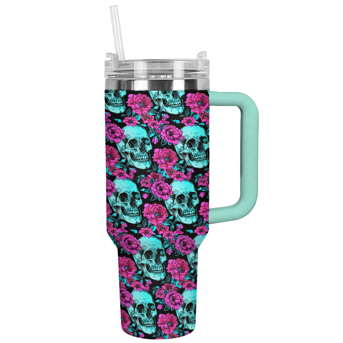 Shineful Tumbler Gorgeous Flowers Skull