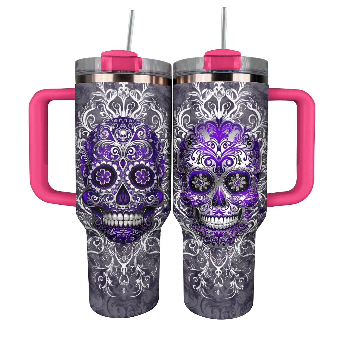 Shineful Glossy Tumbler Gorgeous Mandala Skull