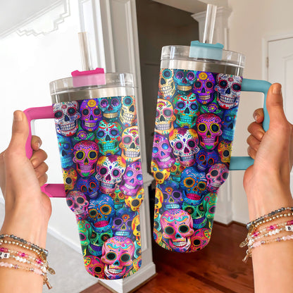 Shineful Glossy Tumbler Colorful Sugar Skull