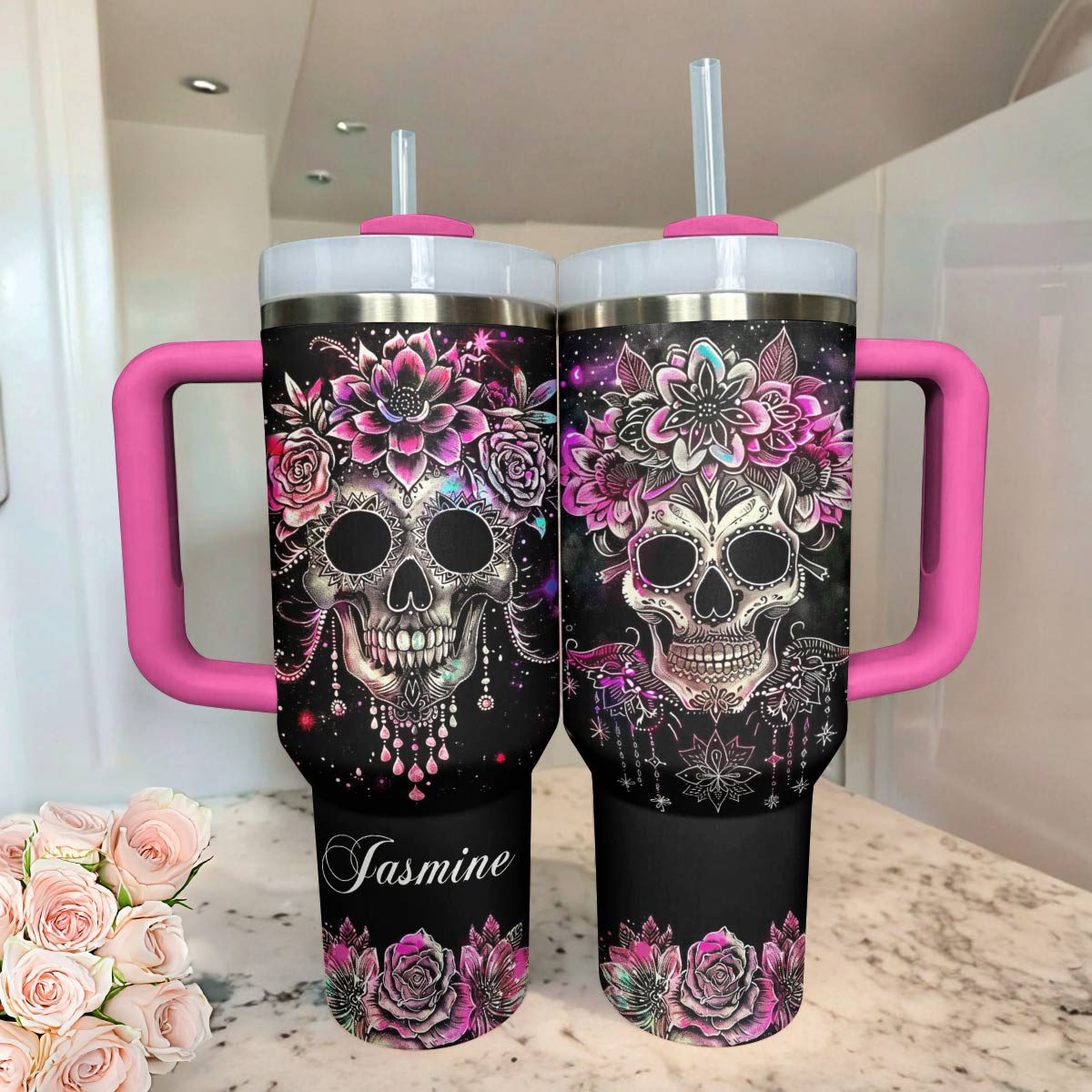 Shineful Tumbler Personalized Old Skull Lovely