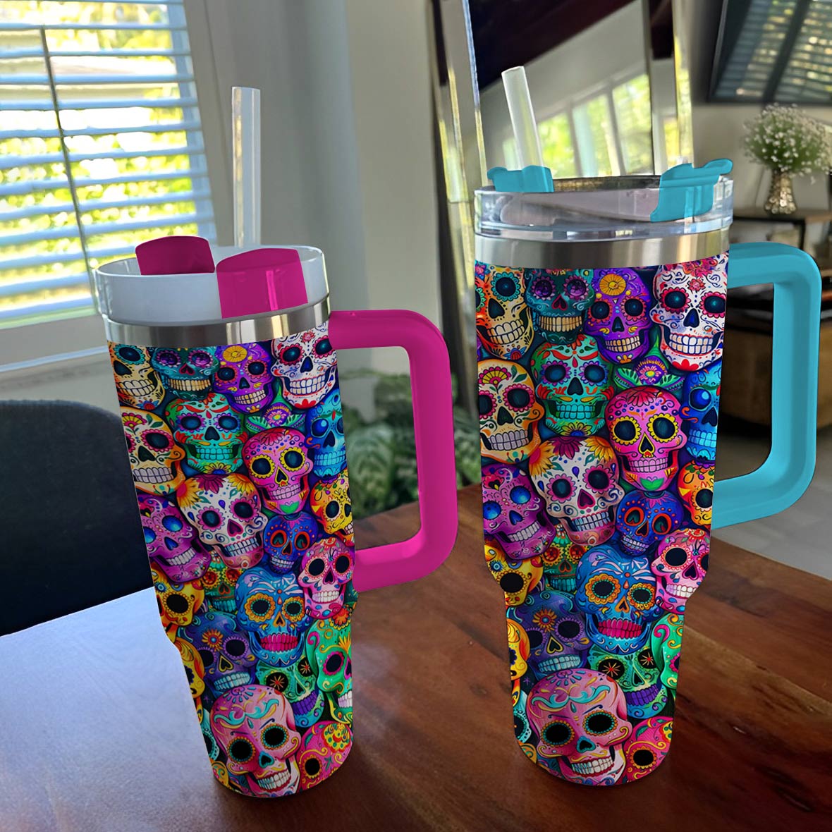 Shineful Glossy Tumbler Colorful Sugar Skull