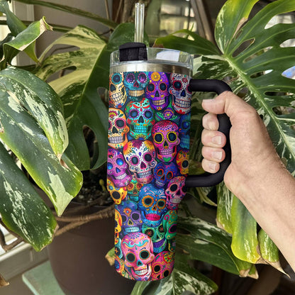 Shineful Glossy Tumbler Colorful Sugar Skull