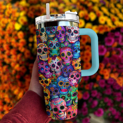 Shineful Glossy Tumbler Colorful Sugar Skull