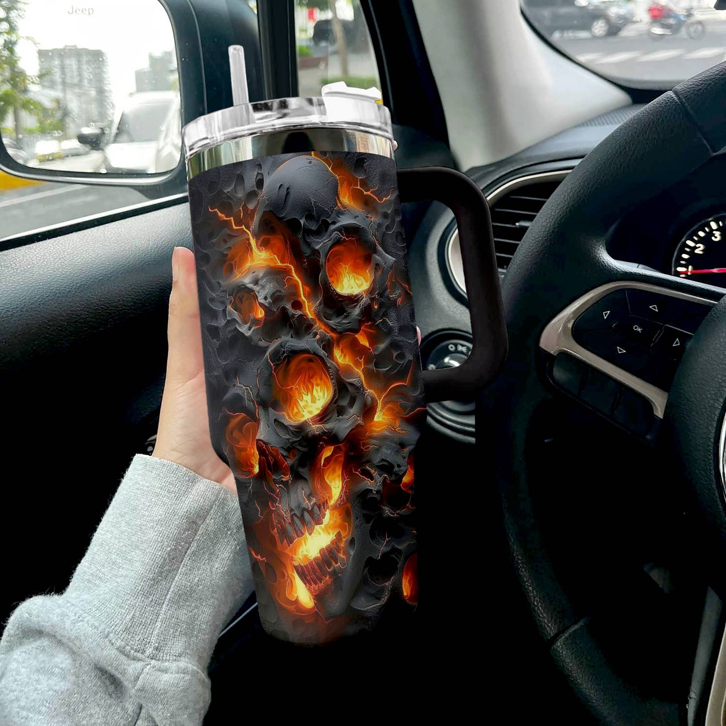 Shineful Tumbler Breakout Fire Skull