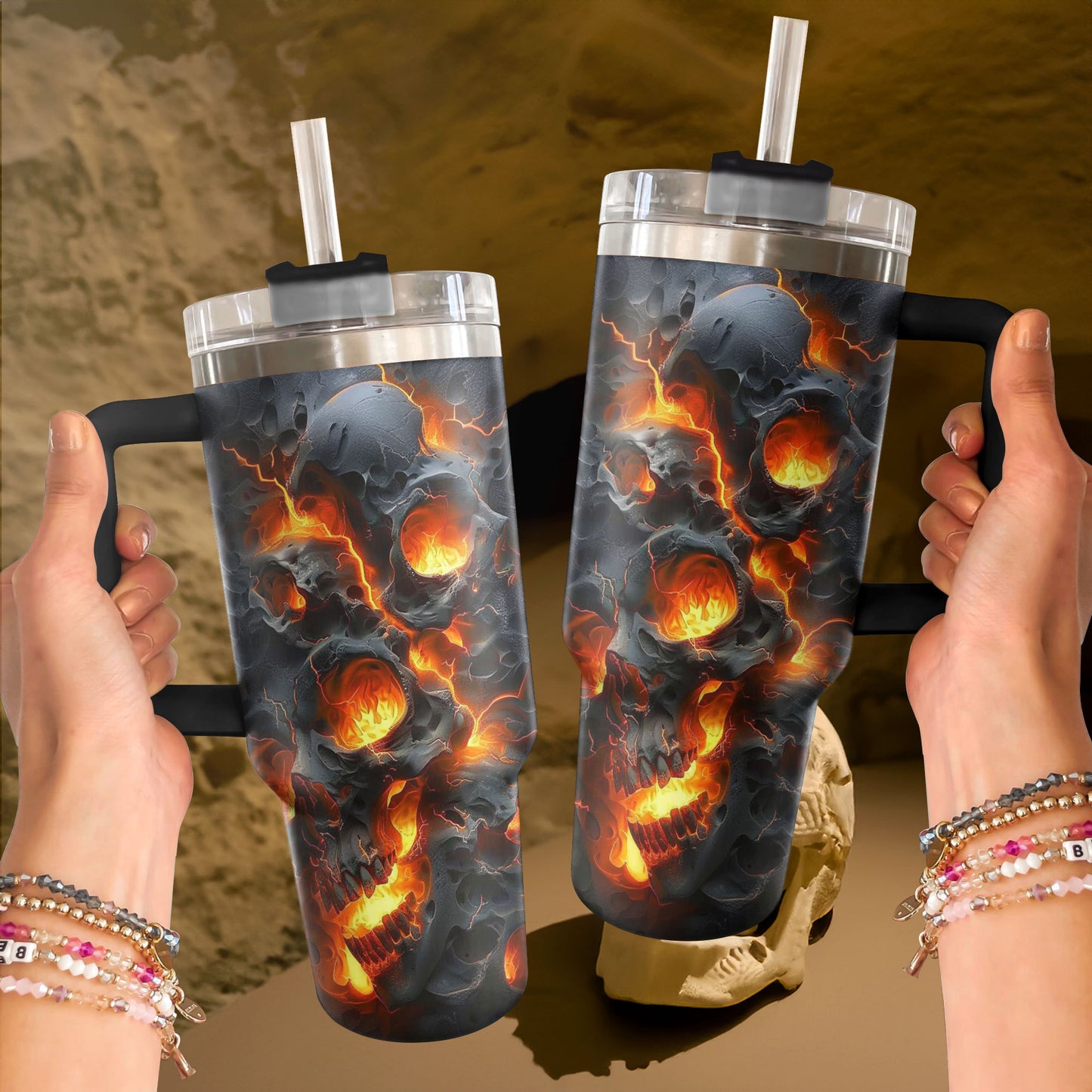 Shineful Tumbler Breakout Fire Skull