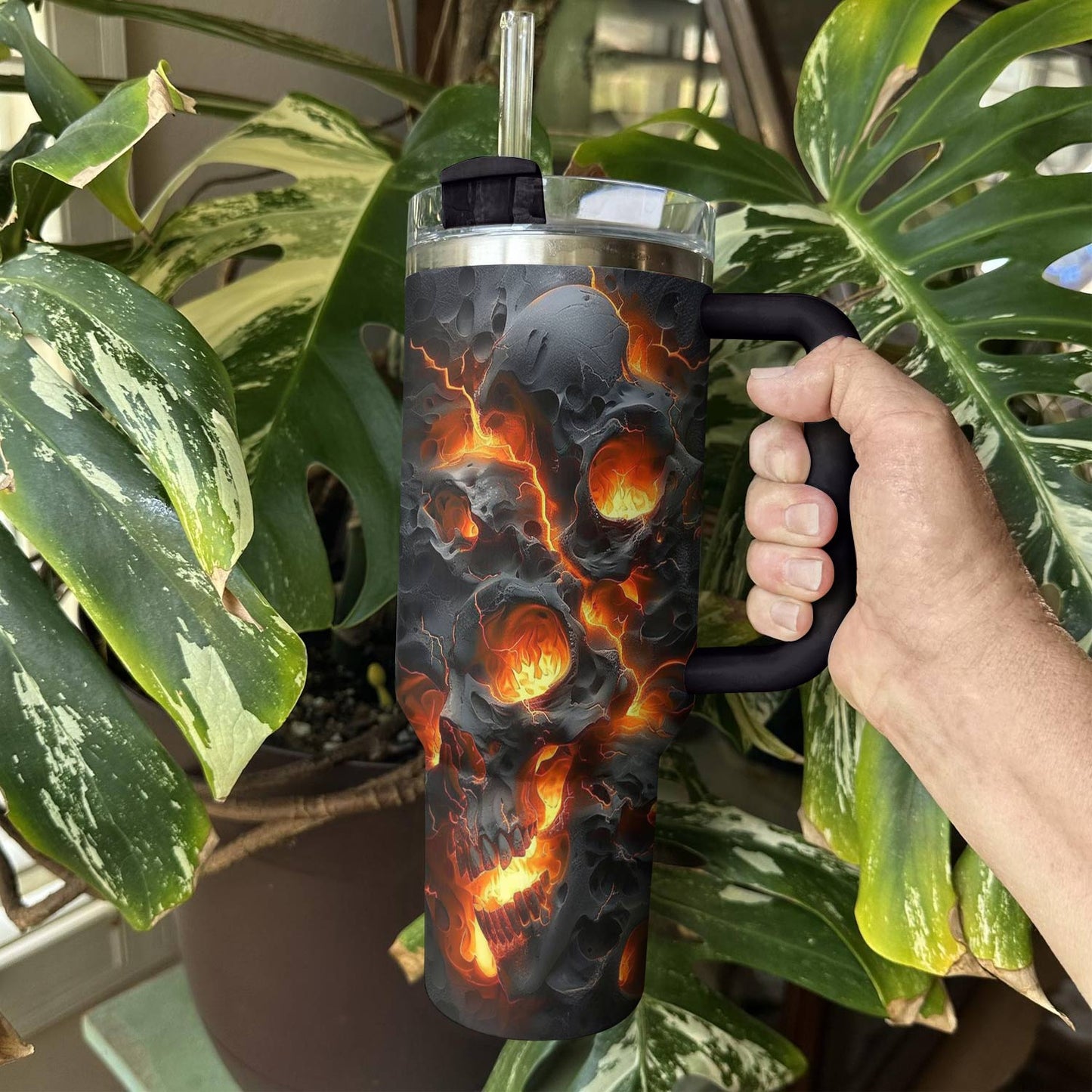 Shineful Tumbler Breakout Fire Skull