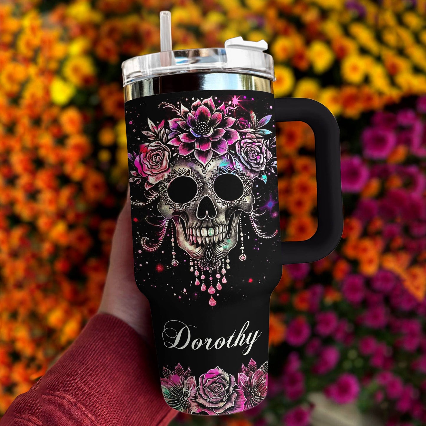 Shineful Tumbler Personalized Old Skull Lovely