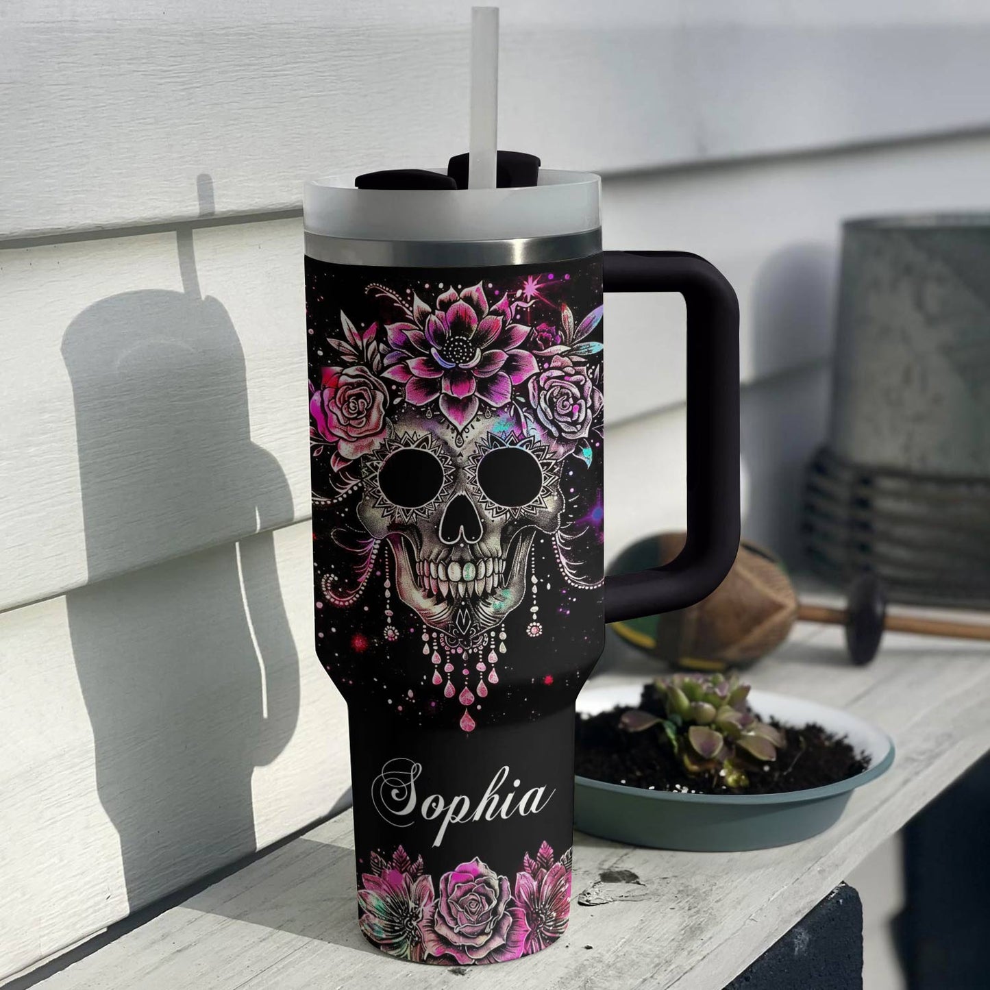 Shineful Tumbler Personalized Old Skull Lovely