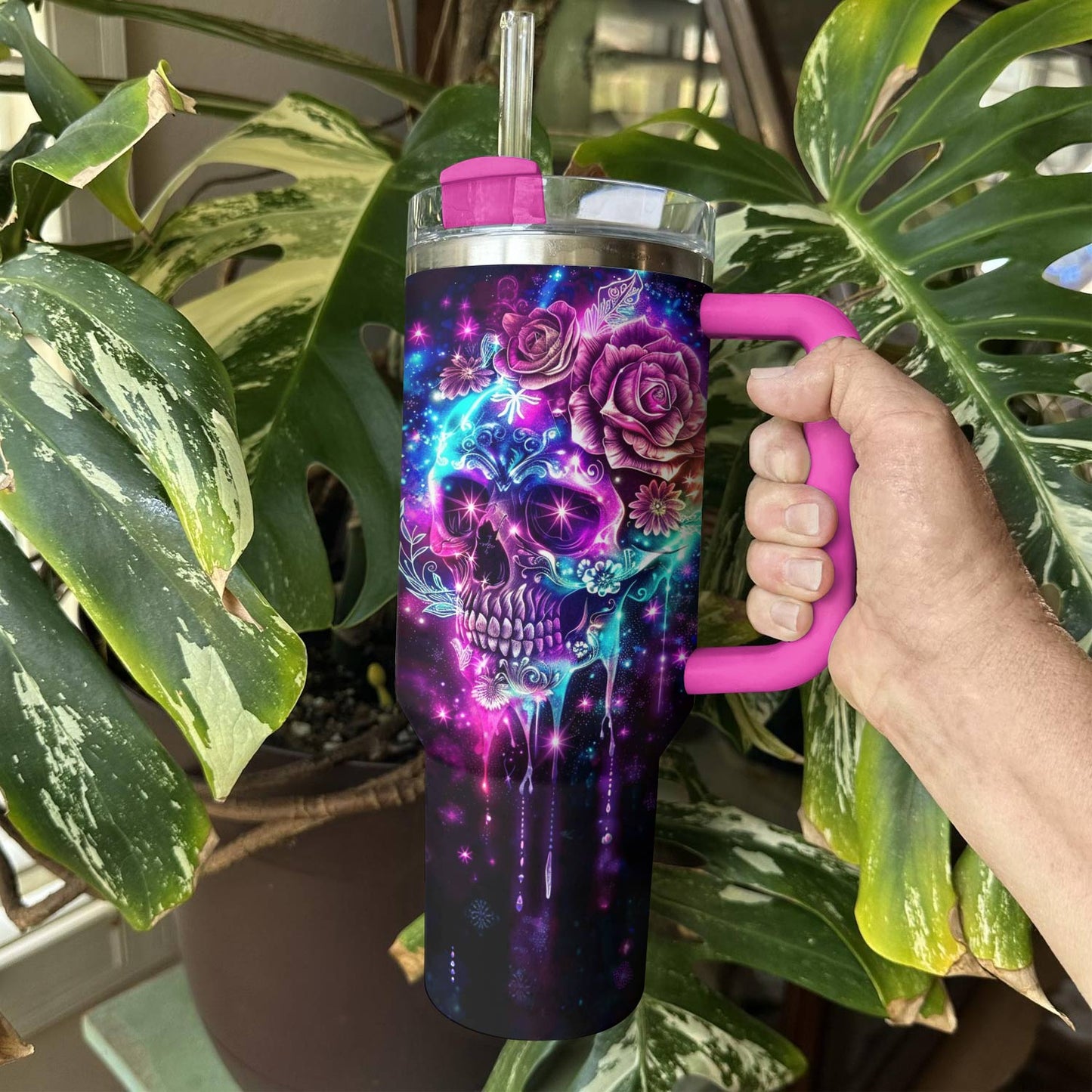 Shineful Tumbler Splendid Floral Skull