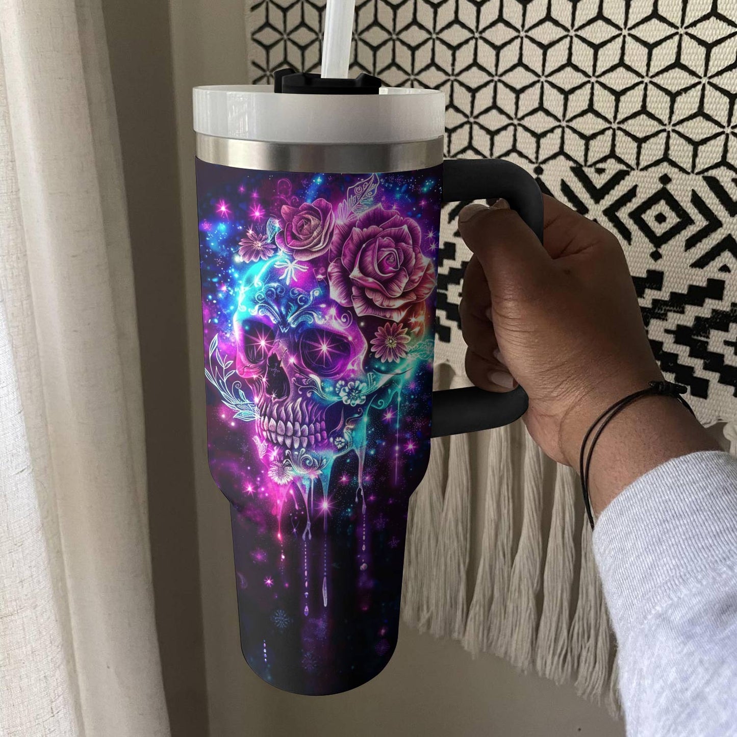 Shineful Tumbler Splendid Floral Skull