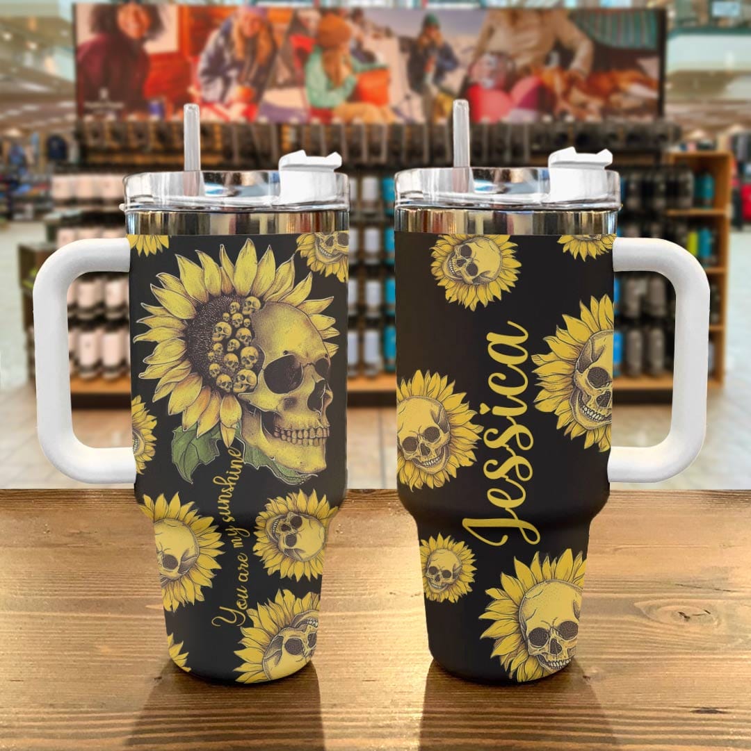 Skull Personalized 40 Oz Shineful™ Tumbler You Are My Sunshine Tl10 White 40Oz