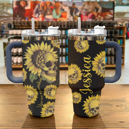 Skull Personalized 40 Oz Shineful™ Tumbler You Are My Sunshine Tl10 Navy 40Oz