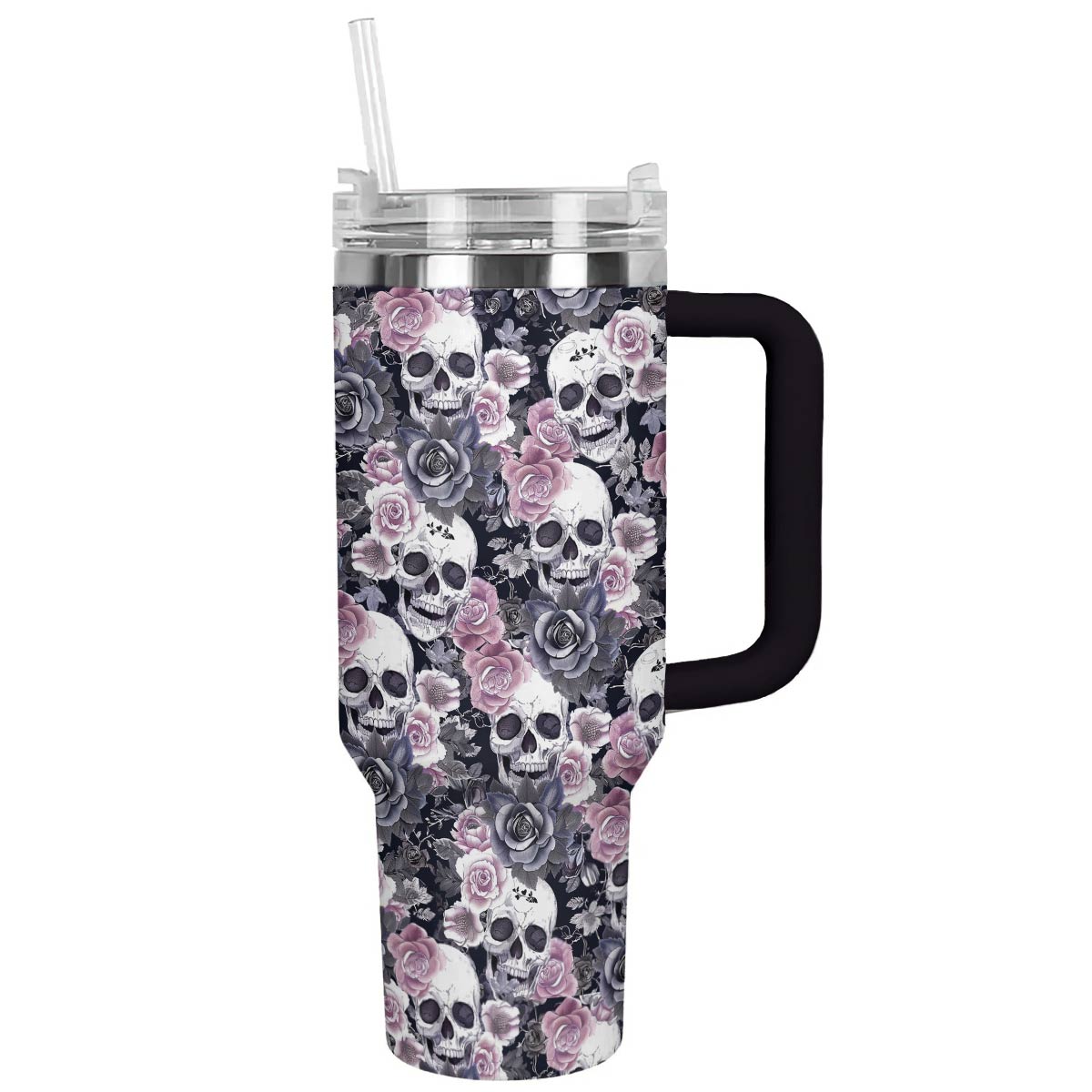 Shineful Tumbler Gentle Pink Rose Skull