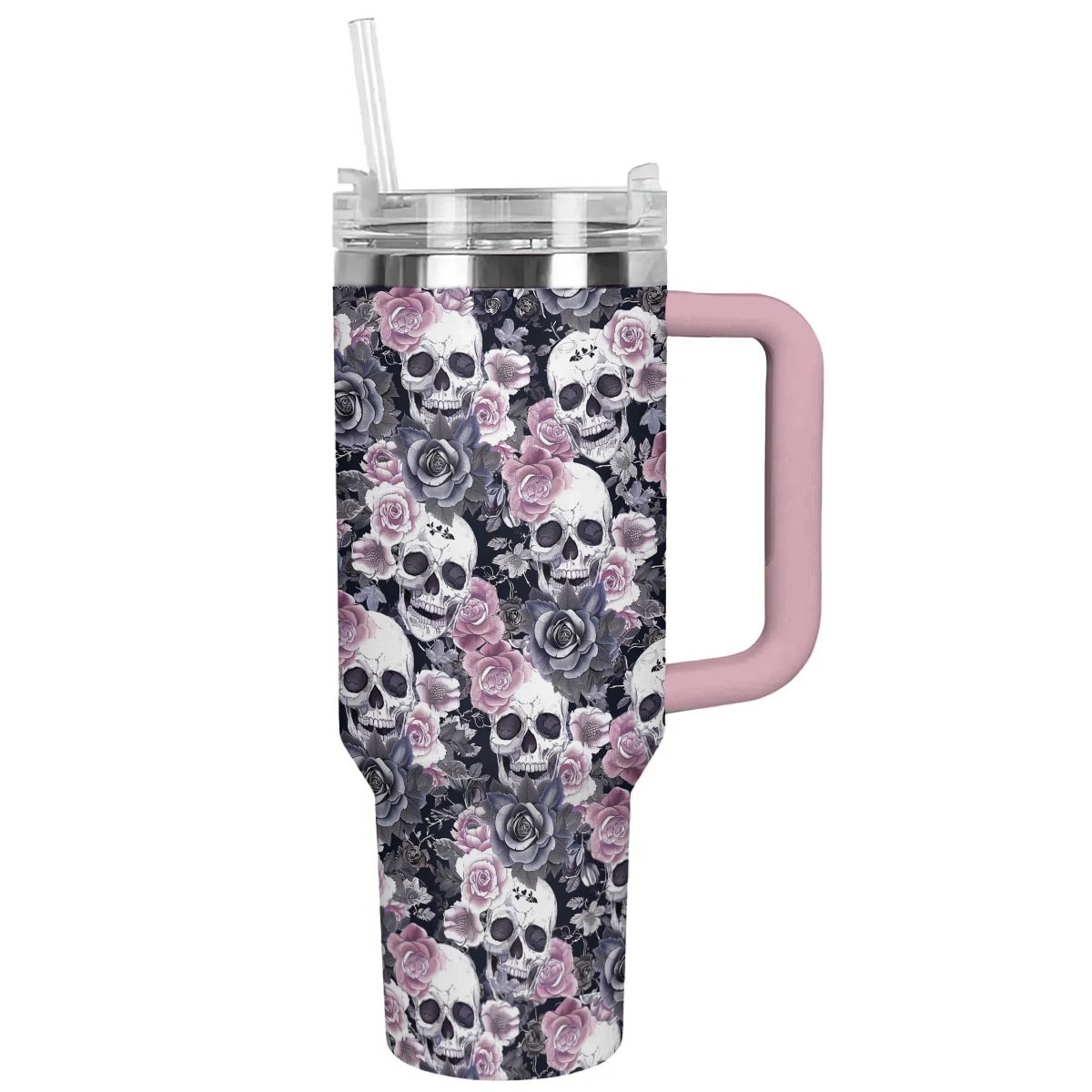 Shineful Tumbler Gentle Pink Rose Skull