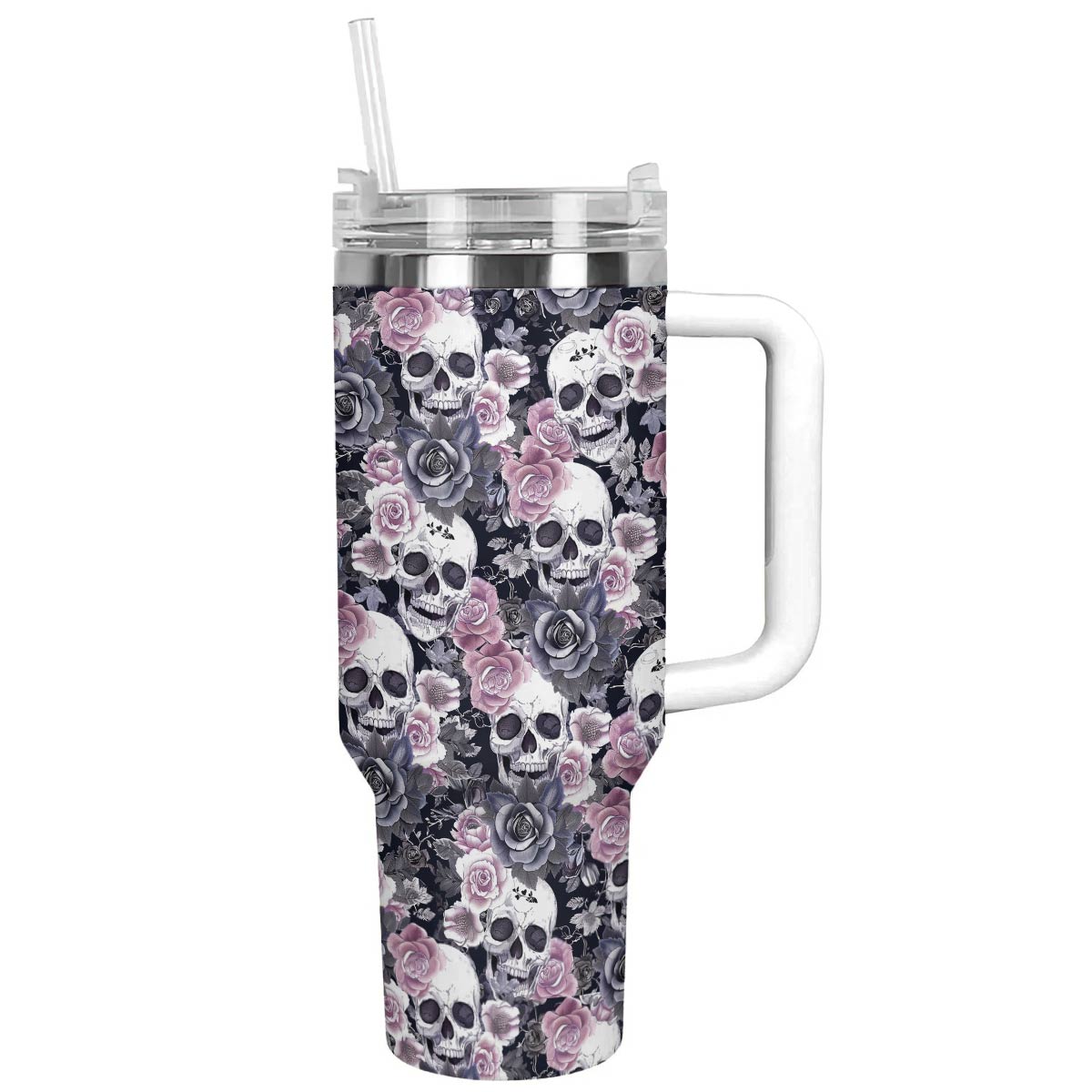 Shineful Tumbler Gentle Pink Rose Skull