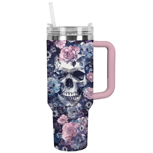 Shineful Tumbler Embraced In Roses Skull