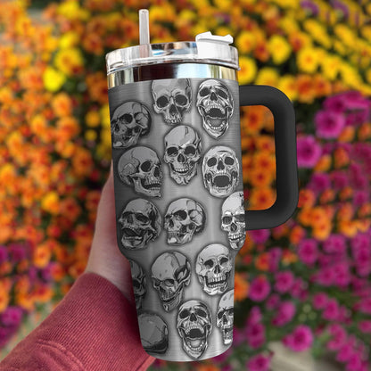 Skull 40 Oz Shineful™ Tumbler Simple Tl10 Black 40Oz