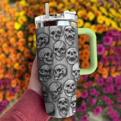 Skull 40 Oz Shineful™ Tumbler Simple Tl10 Green 40Oz