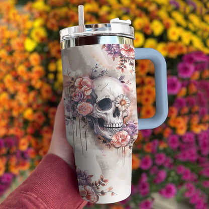 Skull 40 Oz Shineful™ Tumbler Sweet Tl10 Sky Blue 40Oz