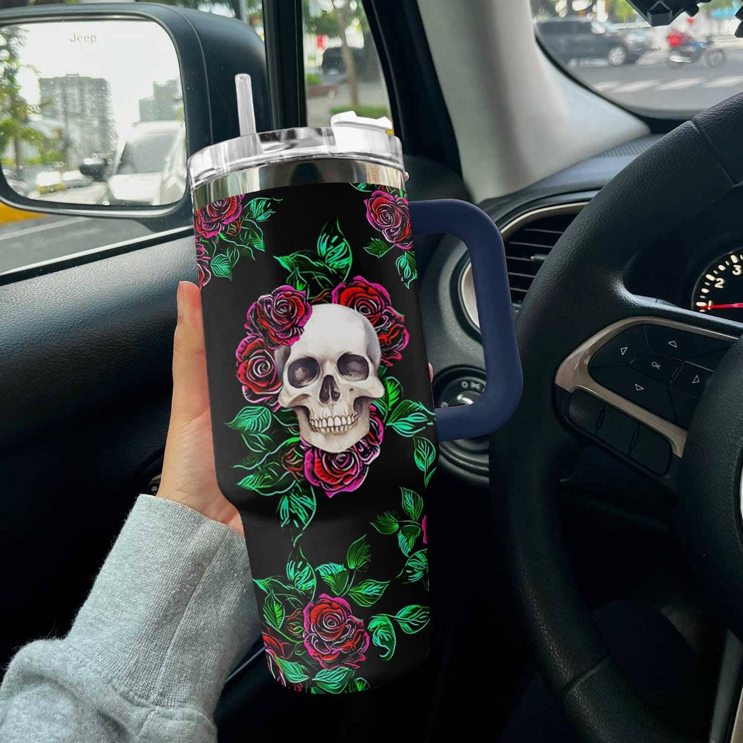 Skull 40 Oz Shineful™ Tumbler Enchanting Tl10 Navy 40Oz