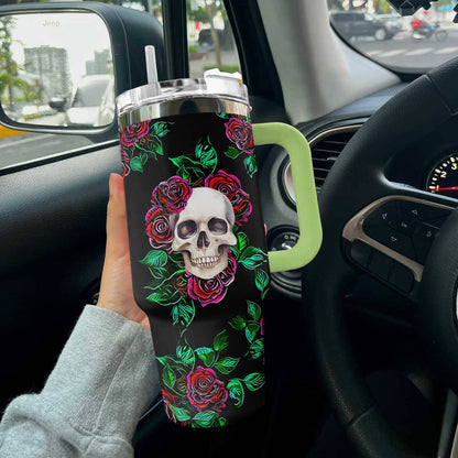 Skull 40 Oz Shineful™ Tumbler Enchanting Tl10 Green 40Oz